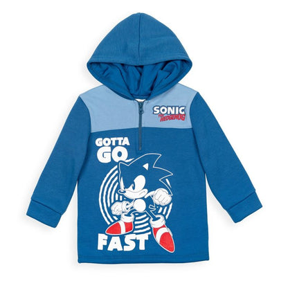 SEGA Sonic the Hedgehog Fleece Half Zip Hoodie Toddler to Big Kid