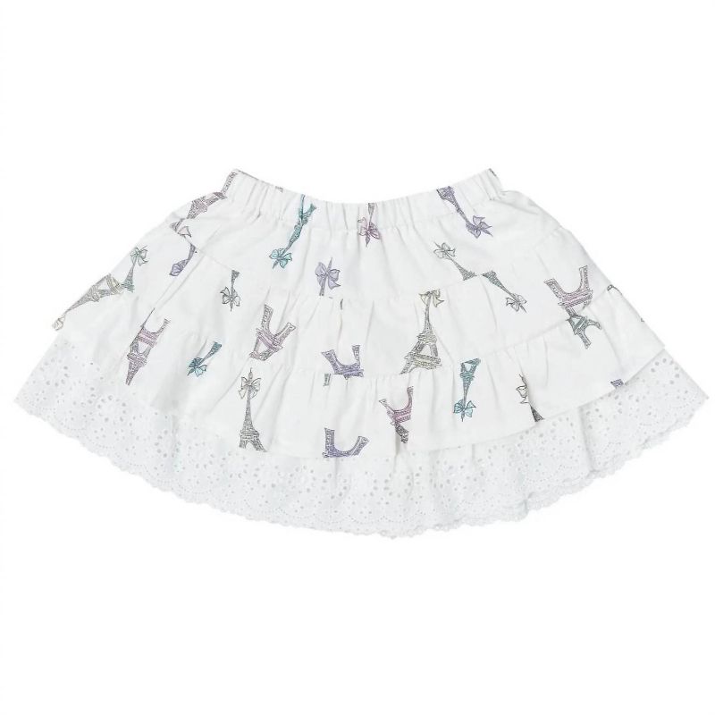 Girls' Eiffel Tower Eyelet Skirt - Petit Confection