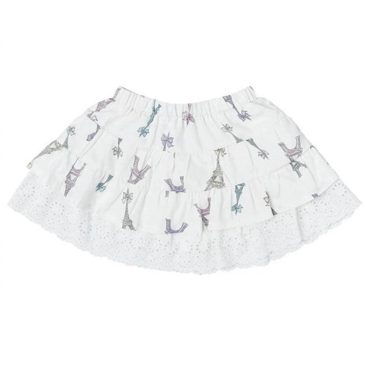 Girls' Eiffel Tower Eyelet Skirt - Petit Confection