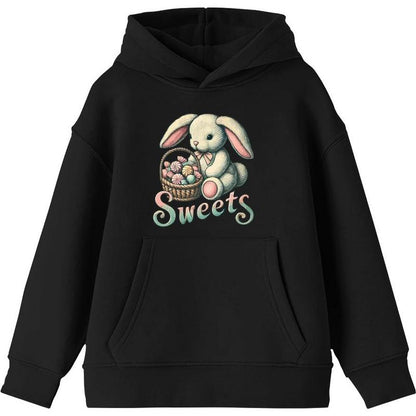 Sweets Bunny WIth Candy Basket   Boy's Long Sleeve Hoodie