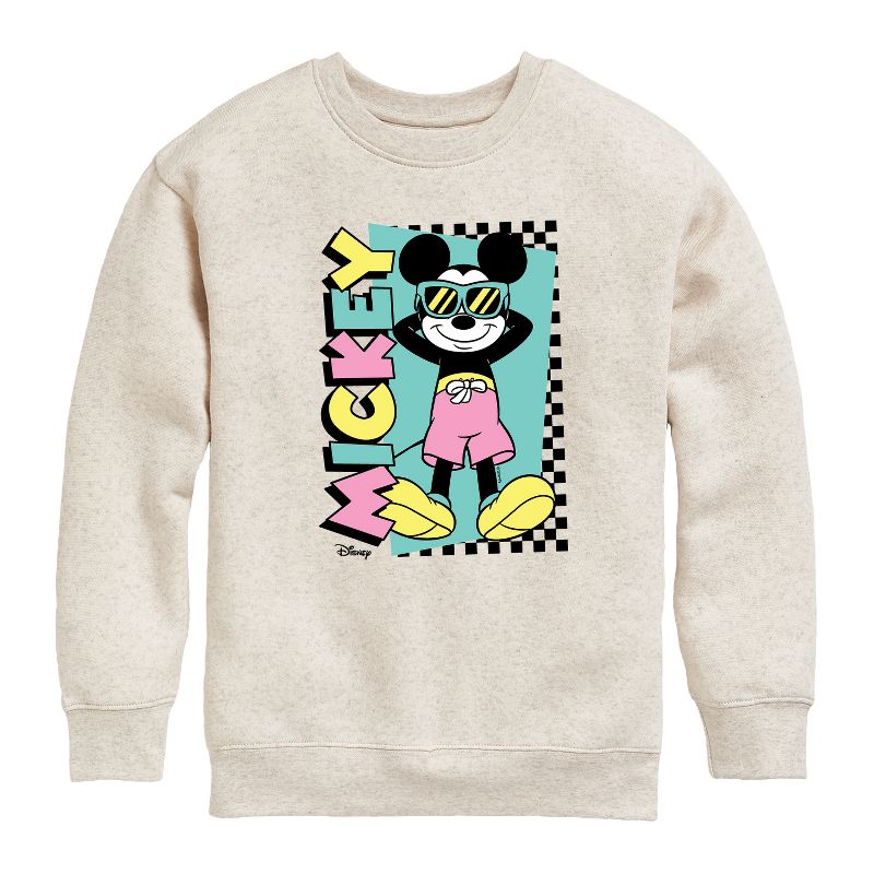 Boys' - Disney - Mickey Sunbathe Graphic Long Sleeve Fleece Sweatshirt