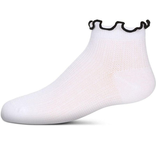 Memoi Girls' Colored Ruffle Anklet Socks