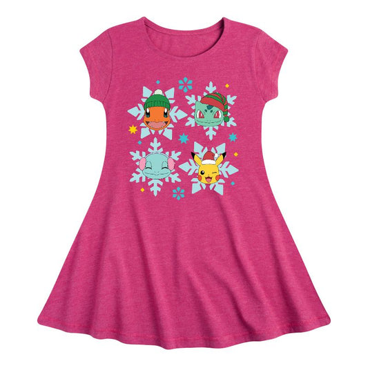 Girls' - Pokémon - Poké Flakes Fit & Flair Cap Sleeve Dress