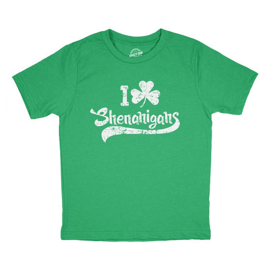 Youth T Shirts I Clover Shenanigans Funny St Patricks Day Tee For Kids - Crazy Dog Youth T Shirt