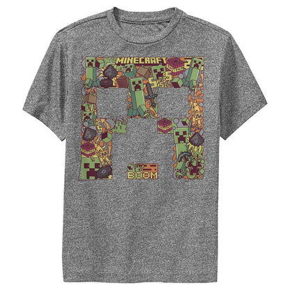 Boy's Minecraft Creeper Collage Performance Tee