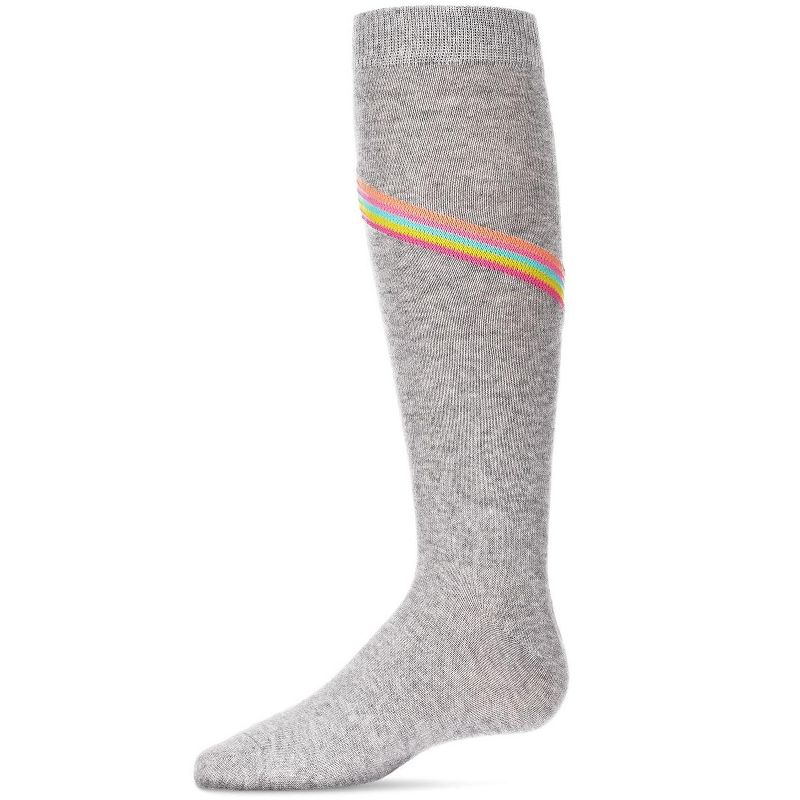 Memoi V Stripe Lurex Cotton Blend Knee High Socks
