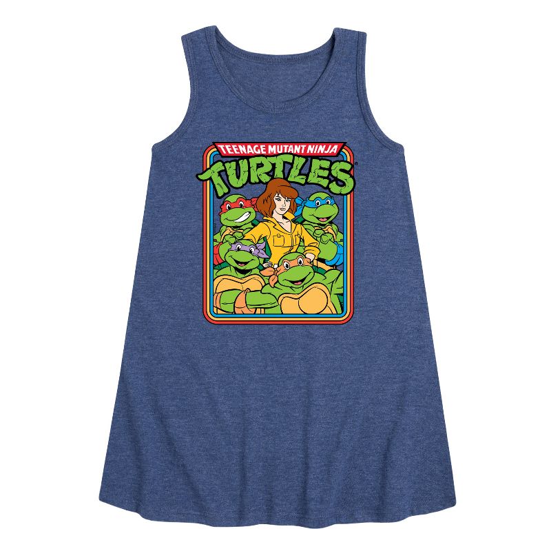 فستان بناتي من مجموعة سلاحف النينجا المراهقة المتحولة - فستان أبريل الجرافيكي بدون أكمام