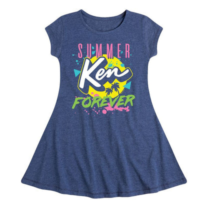 فستان كين فيت آند فلير بأكمام قصيرة للبنات - باربي