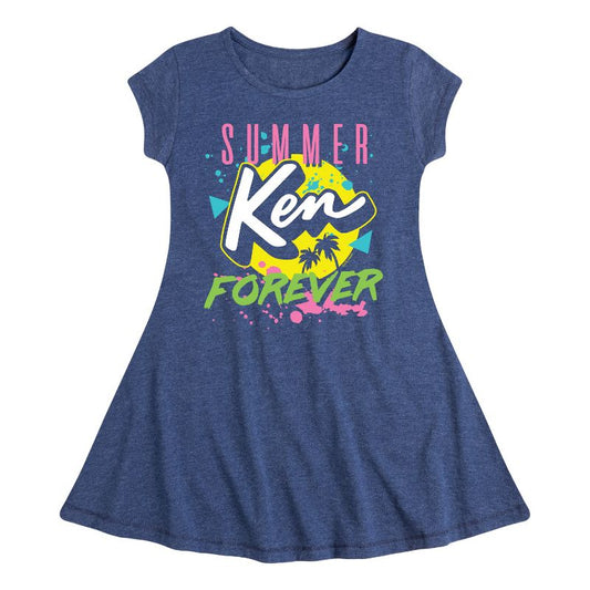 فستان كين فيت آند فلير بأكمام قصيرة للبنات - باربي