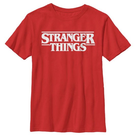تي شيرت أبيض بشعار Stranger Things للأولاد