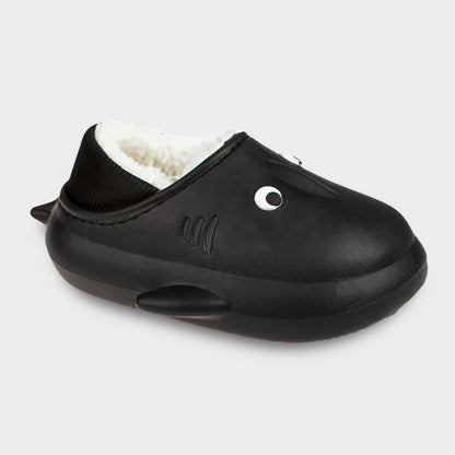 FOAMWALK Toddler Boy's Novelty Clogs with Faux Shearling and Fur Lining - Cute Shark and Dog Clogs for Toddler