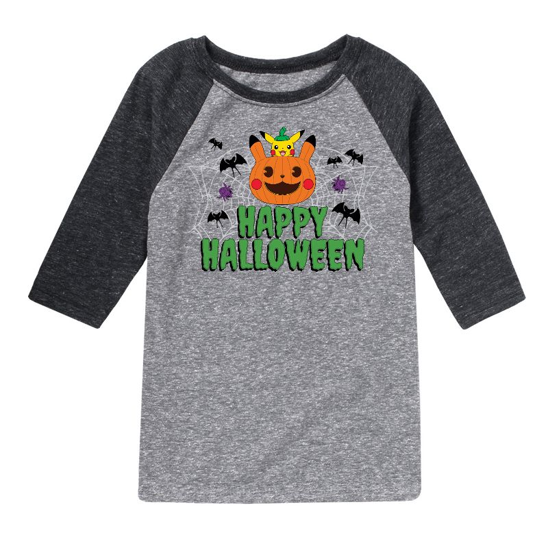 Boys' - Pokémon - Happy Halloween Raglan Graphic T-Shirt