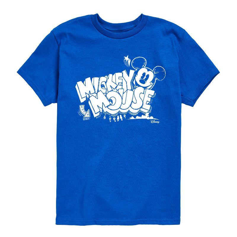 Boys' - Disney - Mickey Mouse Chalk Drawing Short Sleeve Graphic T-Shirt