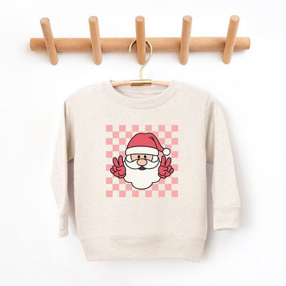 The Juniper Shop Checkered Santa Youth Ultra-Soft Graphic Sweatshirt