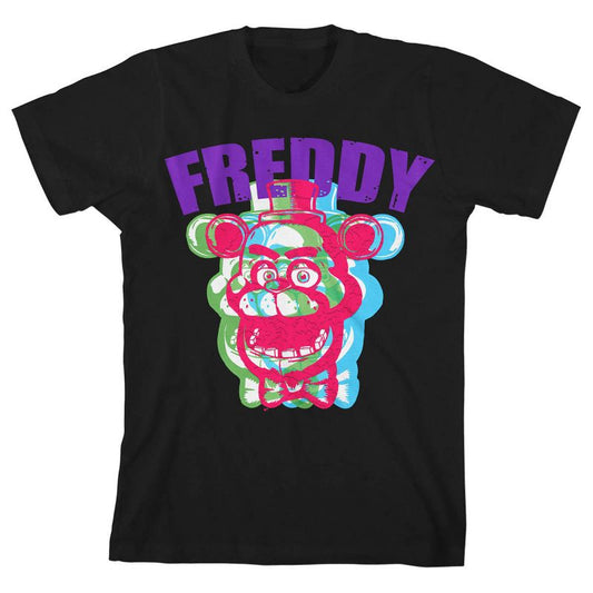 تي شيرت أسود متعدد الألوان للأولاد من سلسلة Five Nights at Freddy's