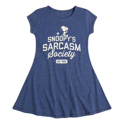 فستان سنوبي ساركازم سوسايتي للبنات - بيناتس - مناسب وأنيق بأكمام قصيرة