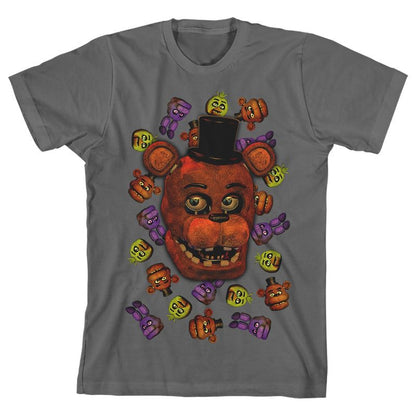 تي شيرت رمادي للأولاد من Five Nights At Freddy's Big Freddy Face
