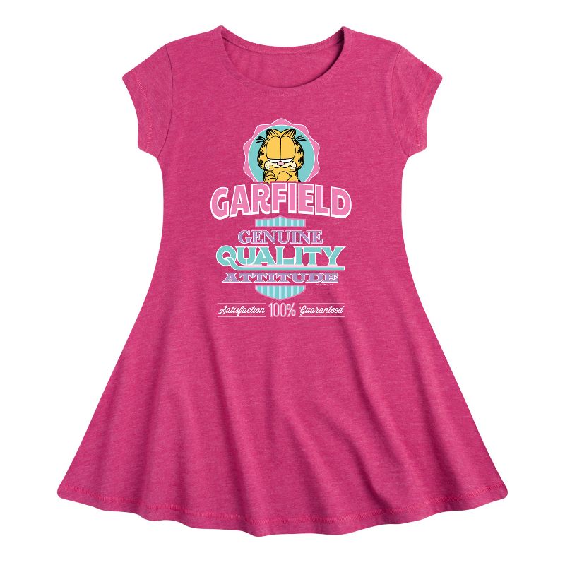 Girls' - Garfield - Genuine Attitude Fit & Flair Cap Sleeve Dress