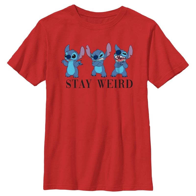 Boy's Lilo & Stitch Triple Stay Weird T-Shirt