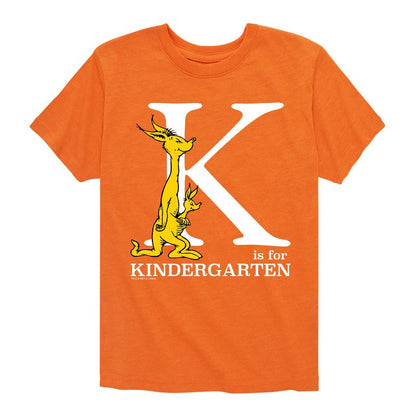 تي شيرت جرافيكي بأكمام قصيرة للأولاد - دكتور سوس - K Is For Kindergarten Kangaroo