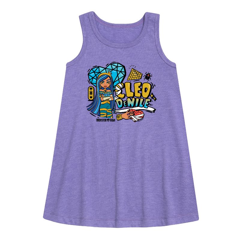 Girls' - Monster High - Cleo Denile Graphic Sleeveless Aline Dress