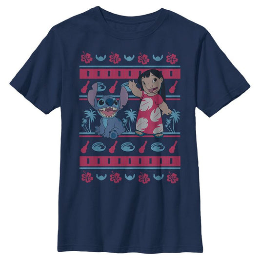 Boy's Lilo & Stitch Tropical Ugly Sweater T-Shirt