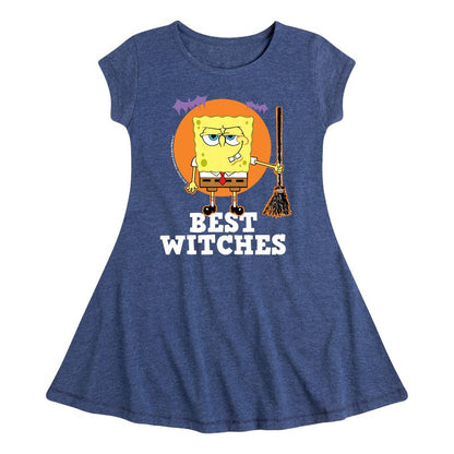 Girls' - SpongeBob SquarePants - Best Witches Fit & Flair Cap Sleeve Dress