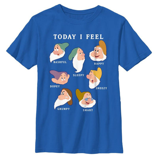 Boys Snow White and the Seven Dwarfs Today I Feel Faces T Shirt