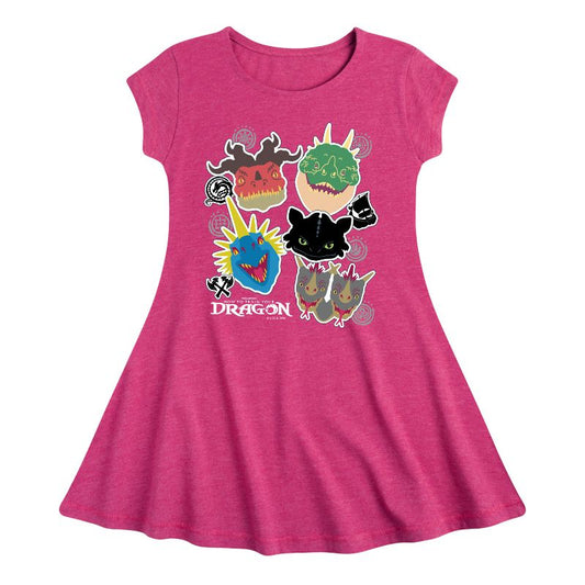 Girls' - How to Train Your Dragon - Dragons Fit & Flair Cap Sleeve Dress