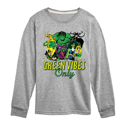 Boys' - Marvel - St. Patrick's Day Green Vibes Only Long Sleeve Graphic T-Shirt