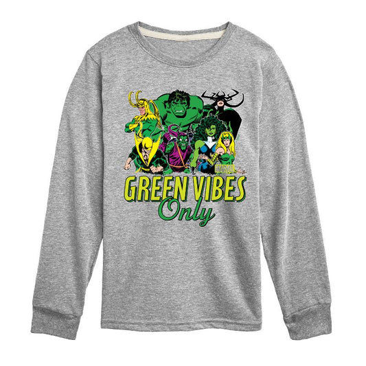 Boys' - Marvel - St. Patrick's Day Green Vibes Only Long Sleeve Graphic T-Shirt