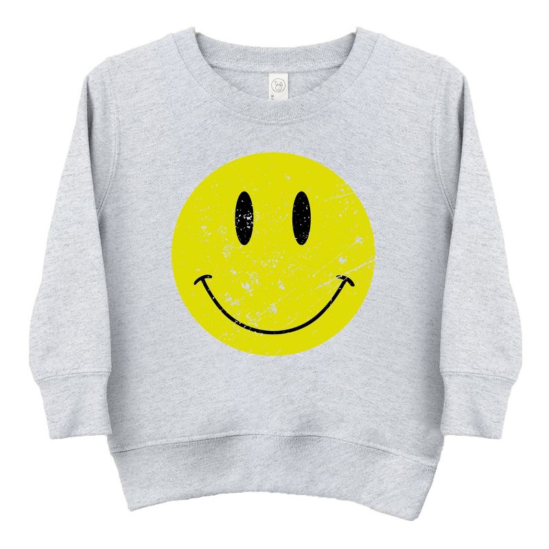 The Juniper Shop Distressed Smiley Face Toddler Graphic Sweatshirt