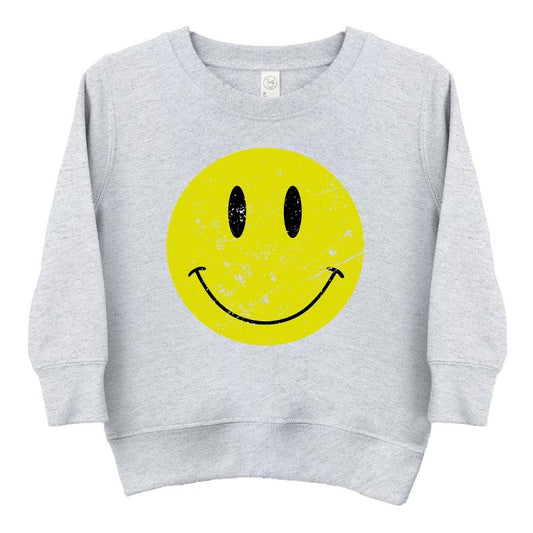 The Juniper Shop Distressed Smiley Face Toddler Graphic Sweatshirt