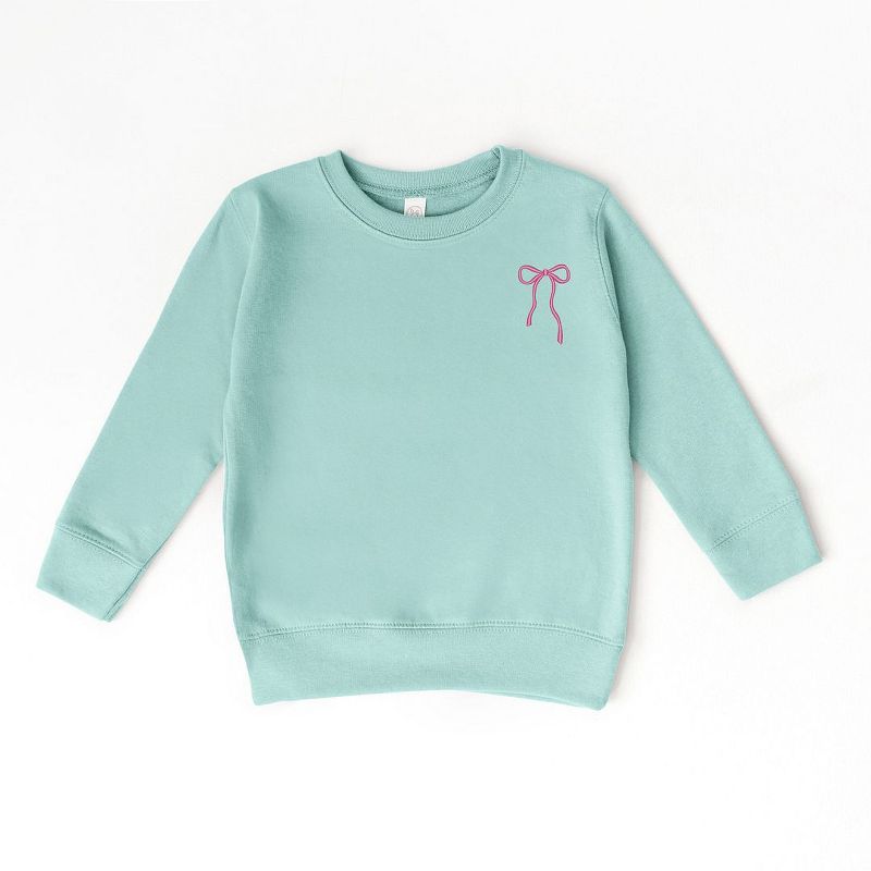 The Juniper Shop Embroidered Thin Bow Toddler Graphic Sweatshirt