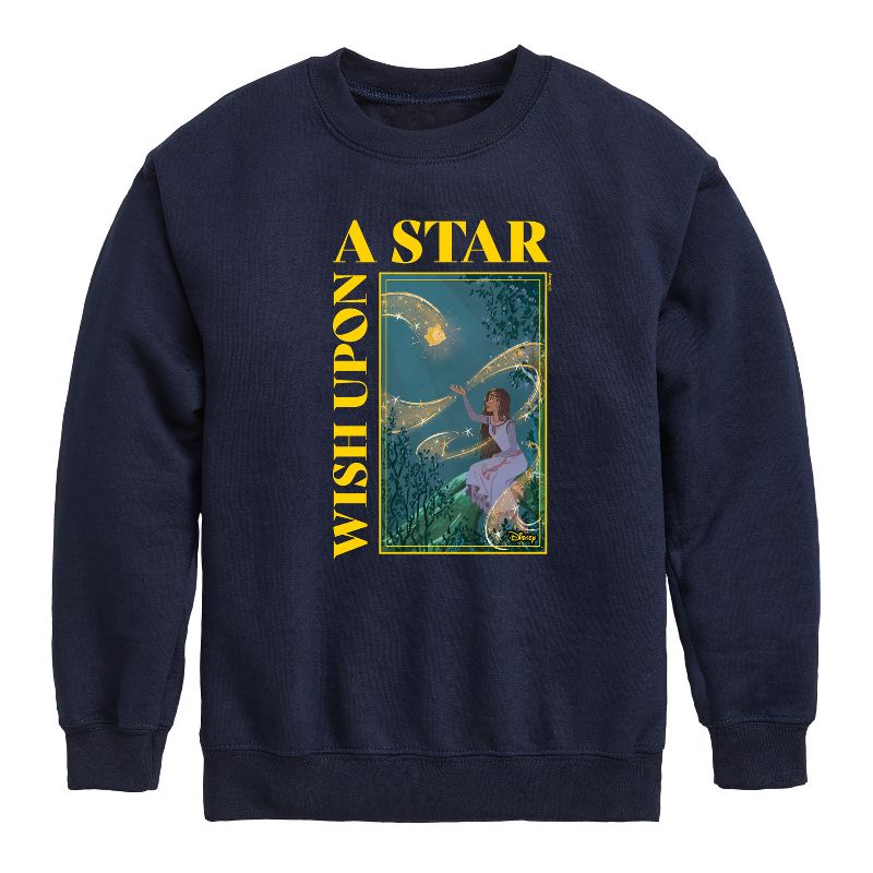 Boys' - Disney - Wish Upon A Star Graphic Long Sleeve Fleece Sweatshirt