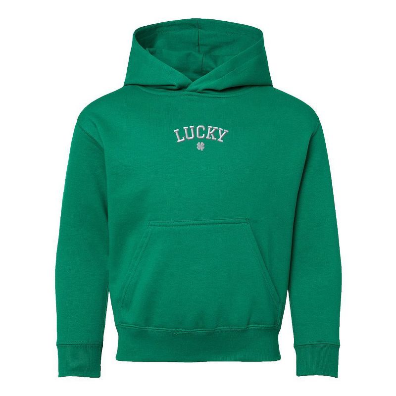 The Juniper Shop Embroidered Lucky Clover Youth Graphic Hoodie
