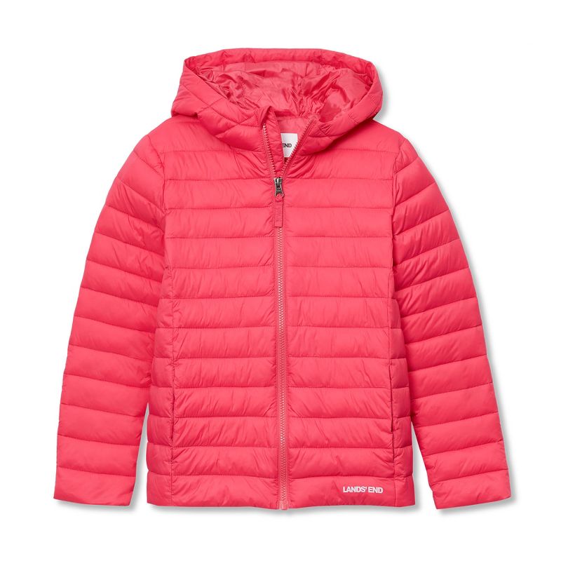 جاكيت Lands' End Kids ThermoPlume القابل للطي والمزود بغطاء رأس