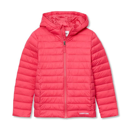 جاكيت Lands' End Kids ThermoPlume القابل للطي والمزود بغطاء رأس