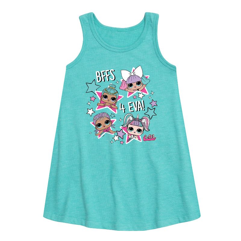 فستان بناتي من LOL Surprise! - BFFS 4 EVA جرافيكي بدون أكمام بتصميم خطي