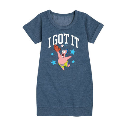 فستان صوف بأكمام قصيرة مطبوع عليه رسمة "سبونج بوب سكوير بانتس" للبنات