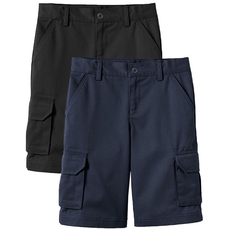 Galaxy Approved  Boy's Stretch Cotton Cargo Shorts-2 Pack