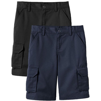 Galaxy Approved  Boy's Stretch Cotton Cargo Shorts-2 Pack