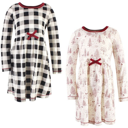Luvable Friends Touched by Nature Long-Sleeve Dresses 2pk