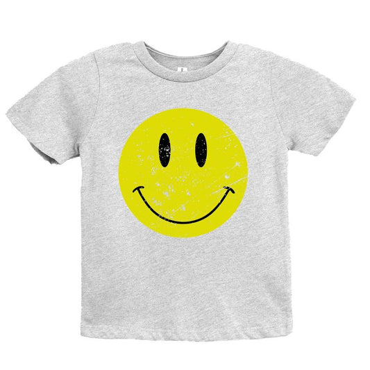 تي شيرت شبابي بأكمام قصيرة بتصميم وجه مبتسم باهت من متجر جونيبر