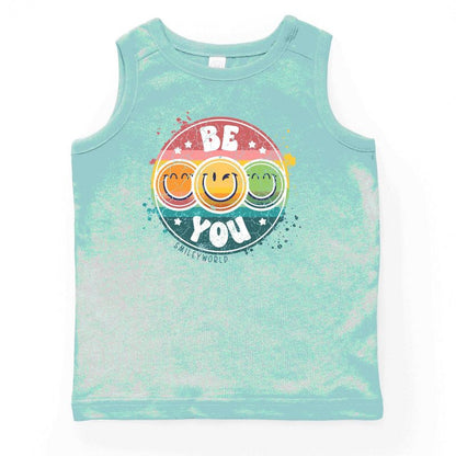 بلوزة بدون أكمام للشباب بتصميم دائرة قوس قزح من ذا جونيبر شوب سمايلي وورلد بي يو