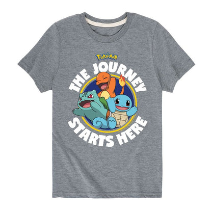 تي شيرت جرافيكي بأكمام قصيرة للأولاد - بوكيمون - رحلة تبدأ من هنا