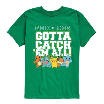 تي شيرت جرافيكي بأكمام قصيرة للأولاد من بوكيمون - يجب أن نمسكهم جميعًا