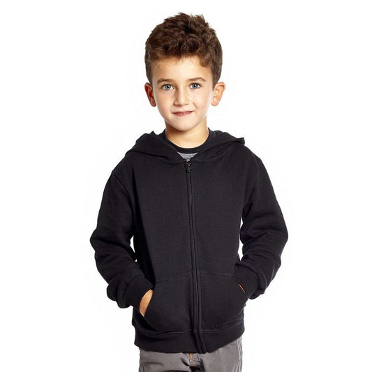 Leveret Kids Zipper Cotton Solid Color Hoodie