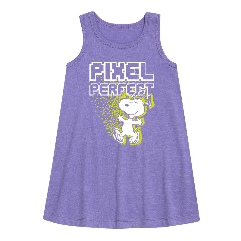 Girls' - Peanuts - Pixel Perfect Graphic Sleeveless Aline Dress