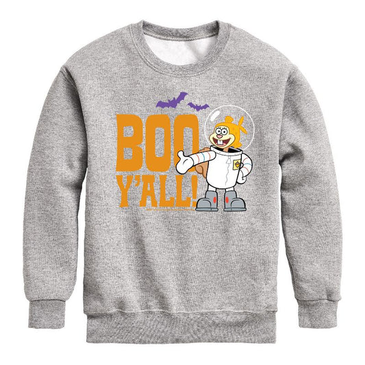 Boys' - SpongeBob SquarePants - Sandy Boo Y'all Graphic Long Sleeve Fleece Sweatshirt